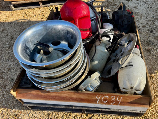 PALLET OF A MOTOR STAND, CLUTCHES, JACKS RIMS, ETC., consigned in April 4, 2026 Auction