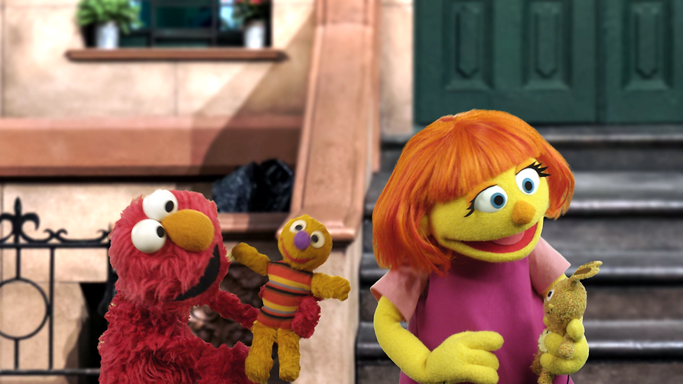 Elmo and Julia on Sesame Street