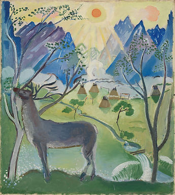 Leander Engström, "Midnatt, Norrland", 1918. Nasjonalmuseet, Oslo. Fri bild via Wikimedia Commons.