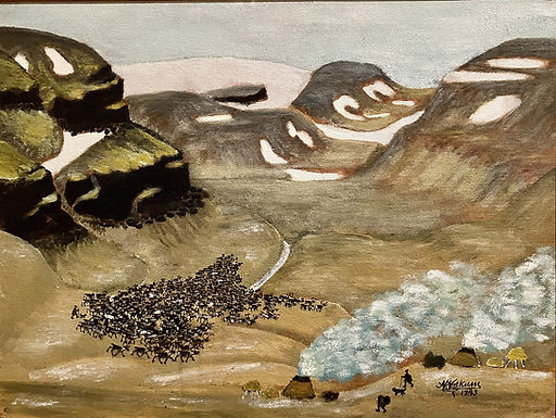 Nils Nilsson Skum, "Landskap med renhjord". Foto: Wikimedia Commons (CC0).