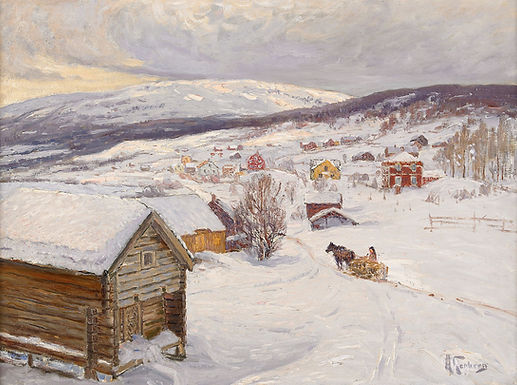 Anton Genberg, "Eftermiddagsstämning, Åre". Fri bild via Wikimedia Commons.