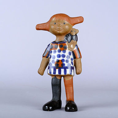 Lisa Larson – figurin, ”Pippi Långstrump”, stengods, signerad, 1967–1971.