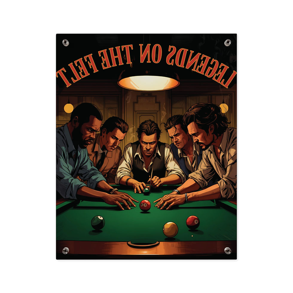 Thumbnail: Legends on the Felt Acrylic Wall Art Panel — Vintage Pool Hall Poster Decor