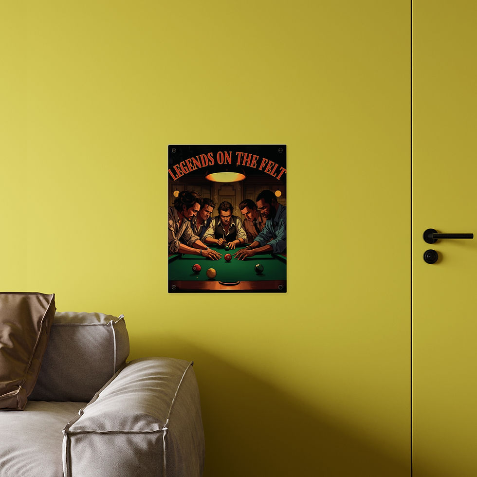 Thumbnail: Legends on the Felt Acrylic Wall Art Panel — Vintage Pool Hall Poster Decor