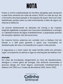 Celinho do sintrocell publica nota de solidariedade ao vale do aço