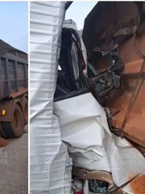 Colisão entre caminhão e carreta deixa vítima fatal presa às ferragens na BR-381, em Nova União