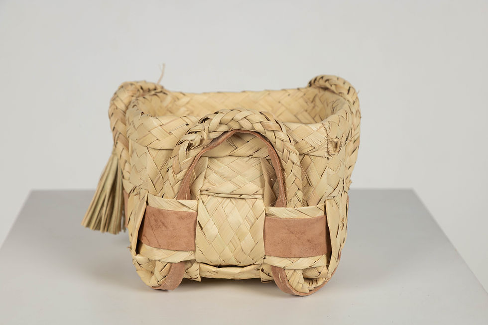 Miniatura: Cesta Labirinto PP com couro