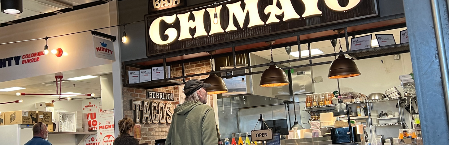 baja CHIMAYO food stall in a busy food court