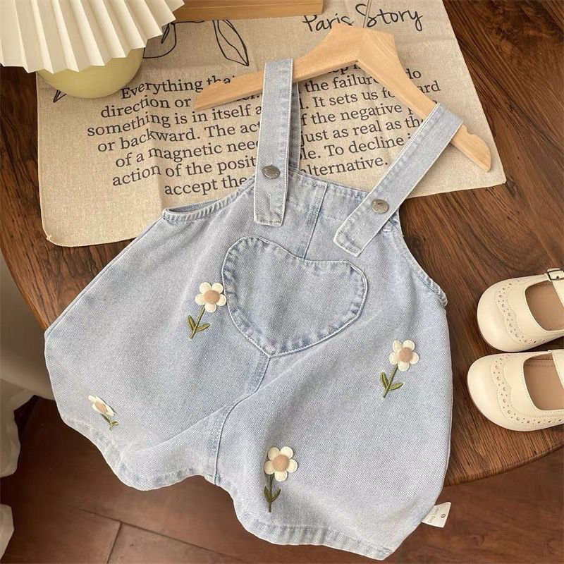 Miniatura: Baby Girls Strap Dress Set Spring and Autumn Children's Clothing suit New Cowboy