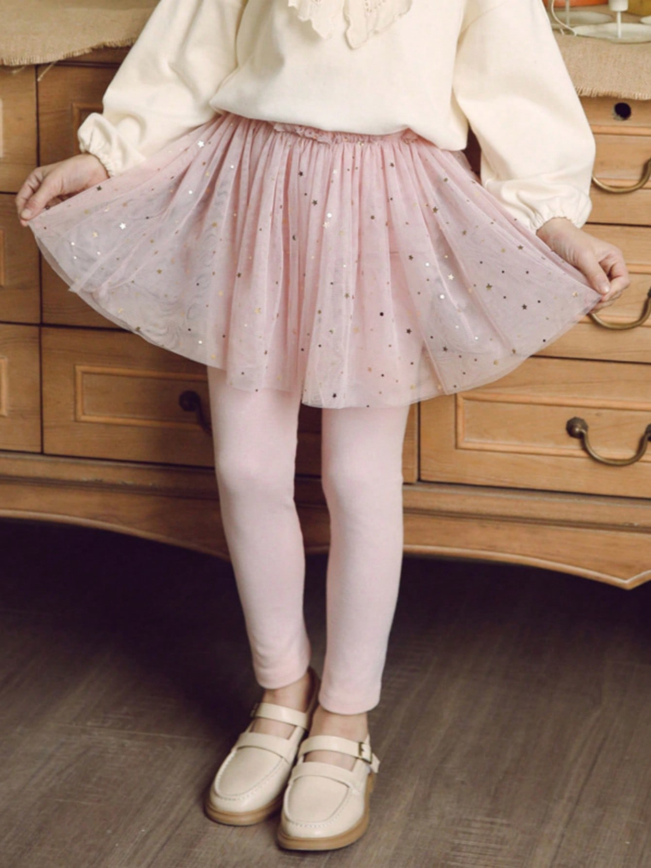 Spring and Autumn Children's Skirt Pants, Princess Lace Tulle Skirt Leggings, Ko