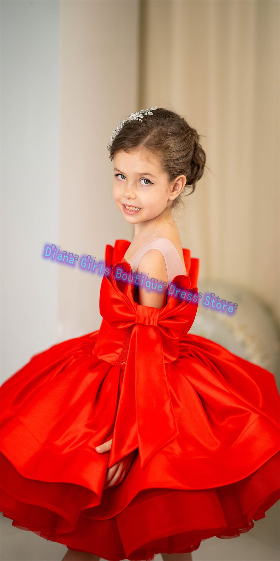 Miniatura: Quality Lovely Little Baby Girls Flower Girl Dress Royal Blue Satin Princess Bal