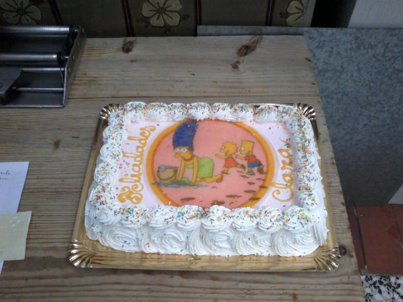 Tarta con la oblea de simpson