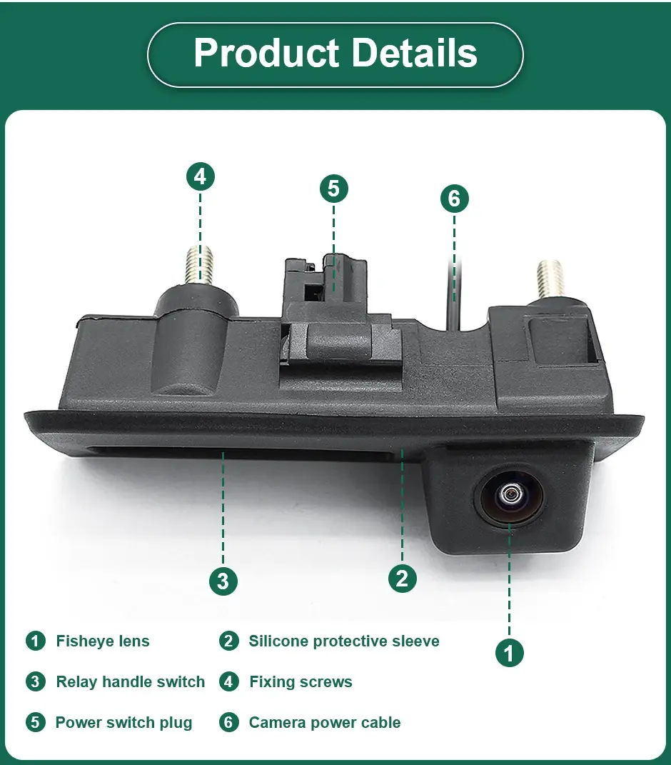 Thumbnail: 170° 1080P AHD Vehicle Trunk Car Rear View Camera for VW Volkswagen Golf Passat