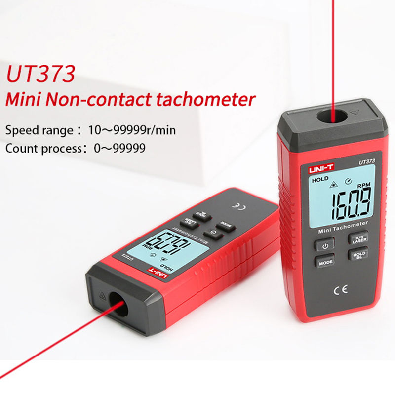 Thumbnail: UNI-T Mini Digital Laser Tachometer UT373 Non-Contact Tachometer RPM Range 10-99
