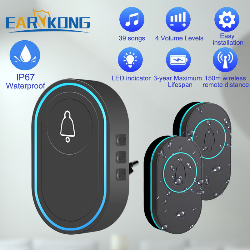 Intelligent Wireless Doorbell Home Welcome Doorbell Waterproof 300m Remote Smart