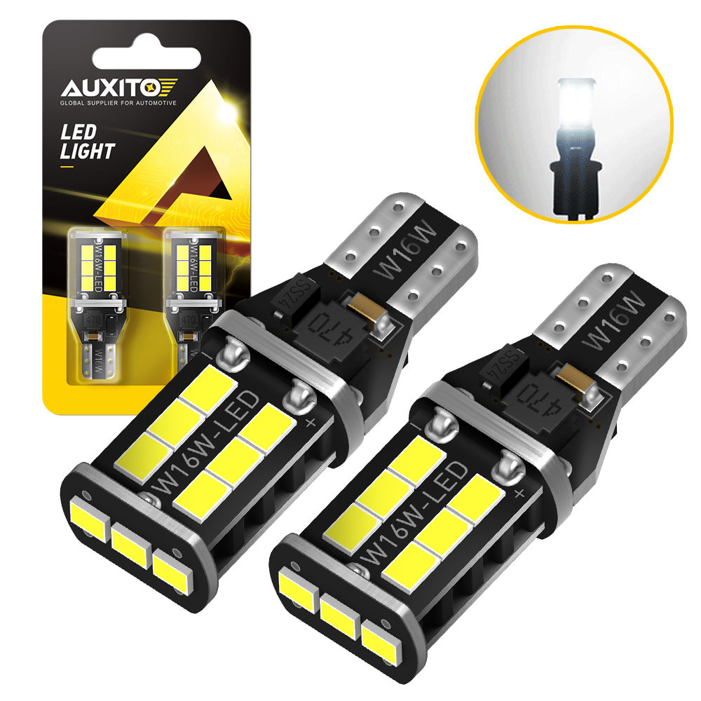 AUXITO 2PCS T15 W16W LED Canbus No Error Bulbs 2835 SMD Backup Reverse Light 921