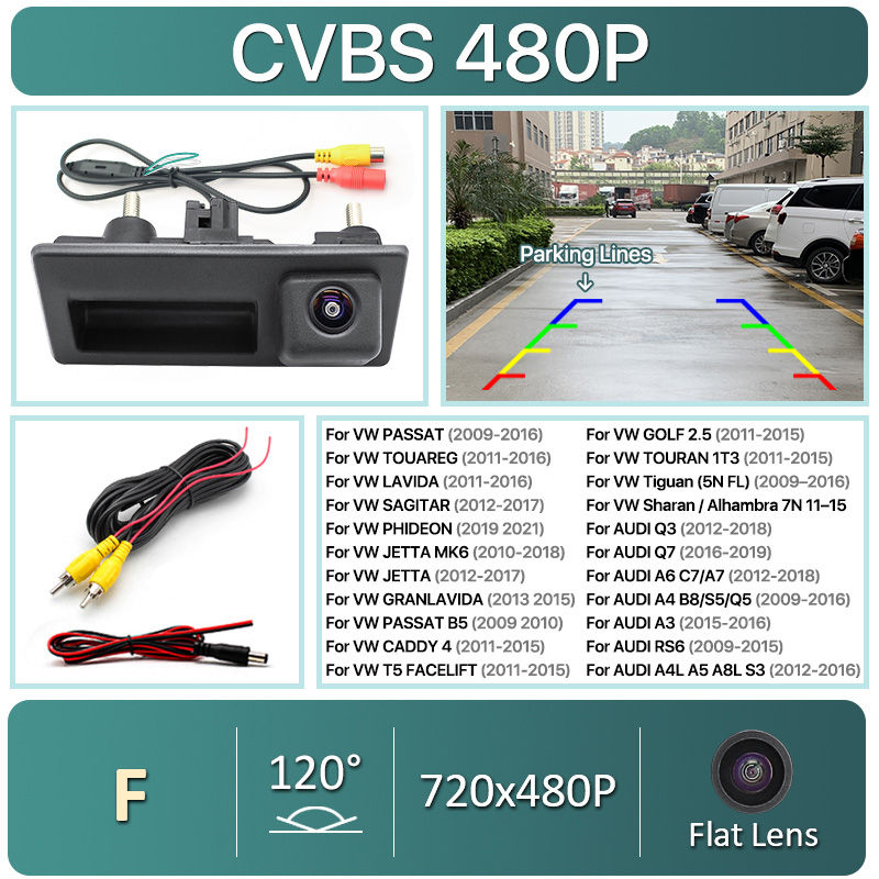 Thumbnail: 170° 1080P AHD Vehicle Trunk Car Rear View Camera for VW Volkswagen Golf Passat