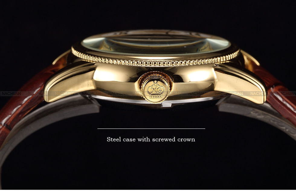 Thumbnail: Men Wrist Watches Luxury Golden Skeleton Mechanical Steampunk Male Clock Automat