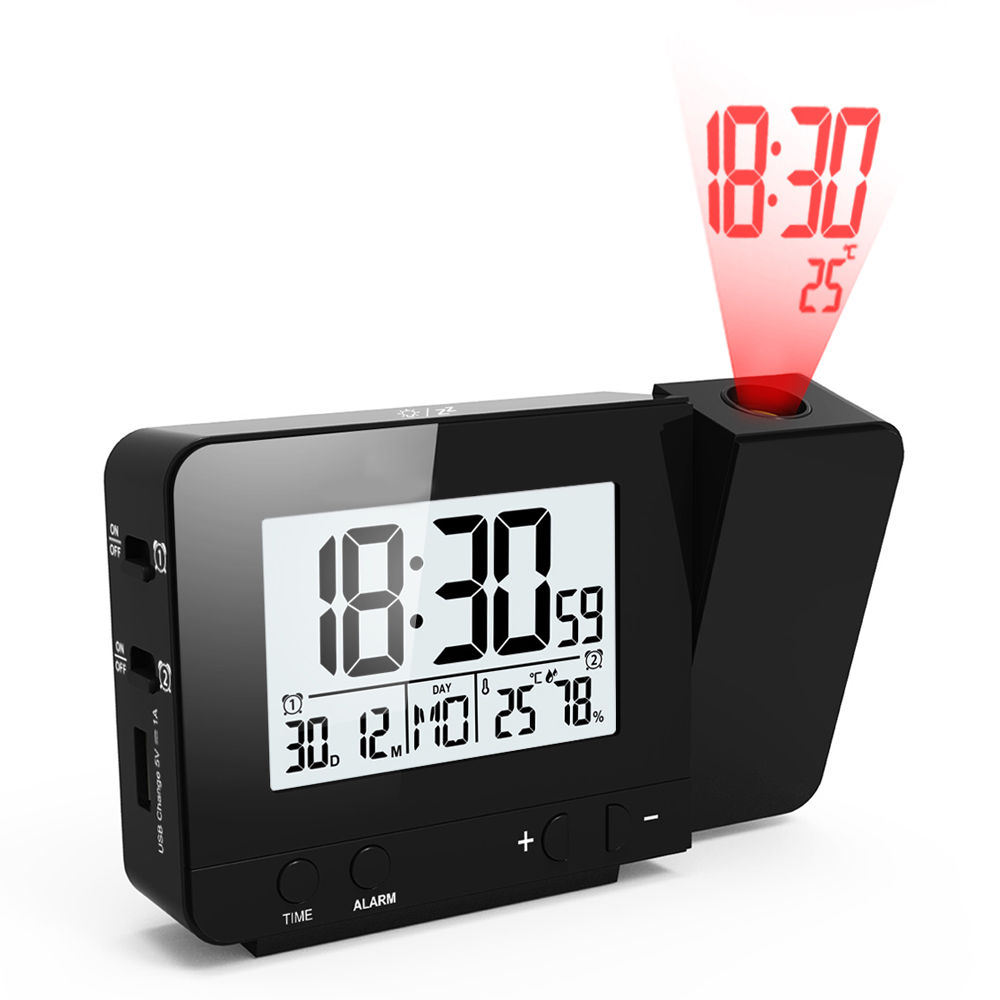FanJu FJ3531 Alarm Clock Digital Date Snooze Function Backlight Watch Wall Proje