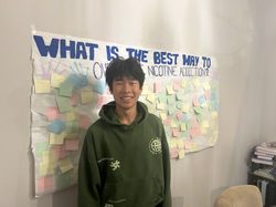 Member Hudson Lee poses with our Rancho Pico poster.