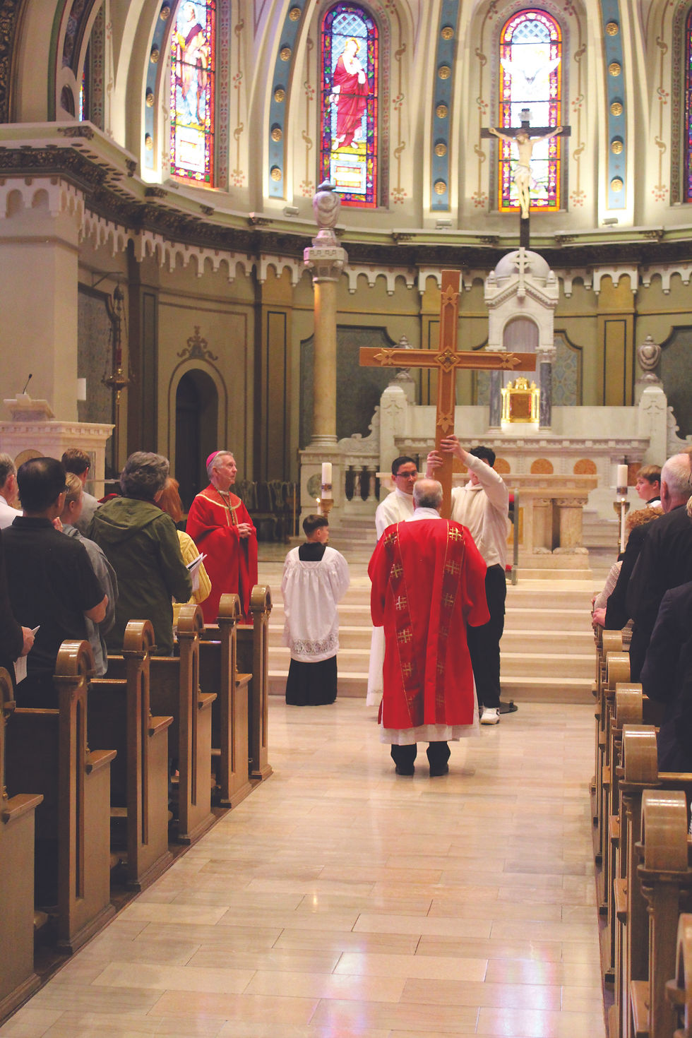 A cross with a relic of the True Cross of Christ is used in the Veneration of the Cross, a part of the liturgy of Good Friday. (ICR photo/Emily Woodham)