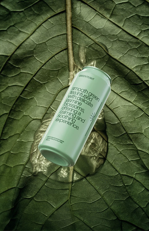 Green Teant branded can designed by GZDS – Gianmarco Zanol Design Studio, featuring bold branding and modern design