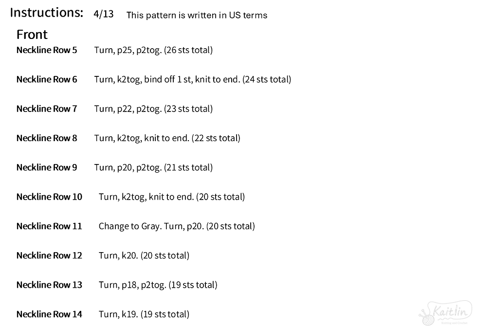 Knitting instructions for a hand-knit window pane tee