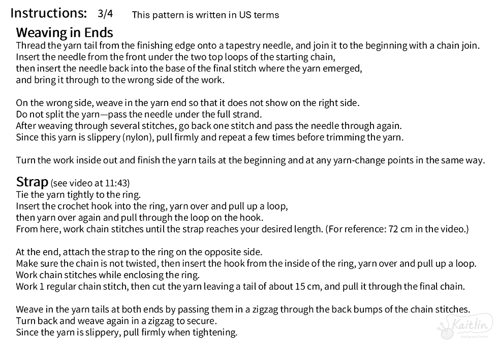 Crochet instructions for a textured mini shoulder bag