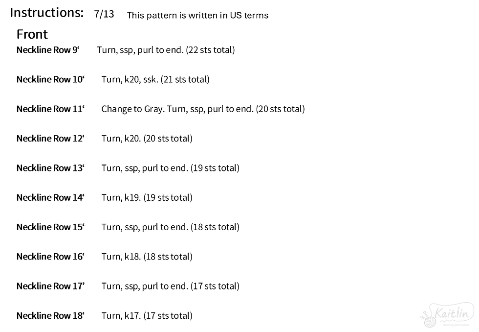 Knitting instructions for a hand-knit window pane tee