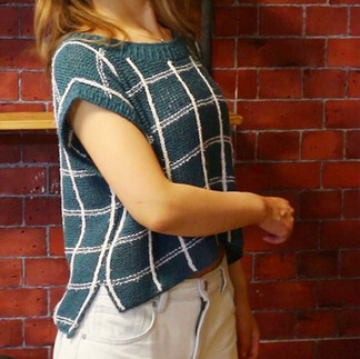 hand-knit window pane tee