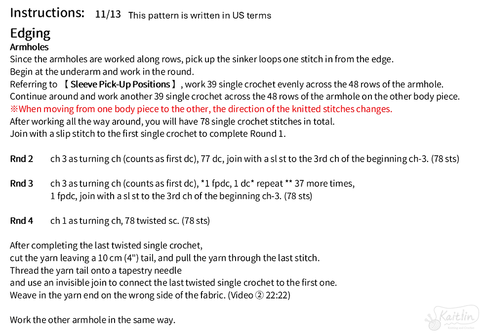 Knitting instructions for a hand-knit window pane tee