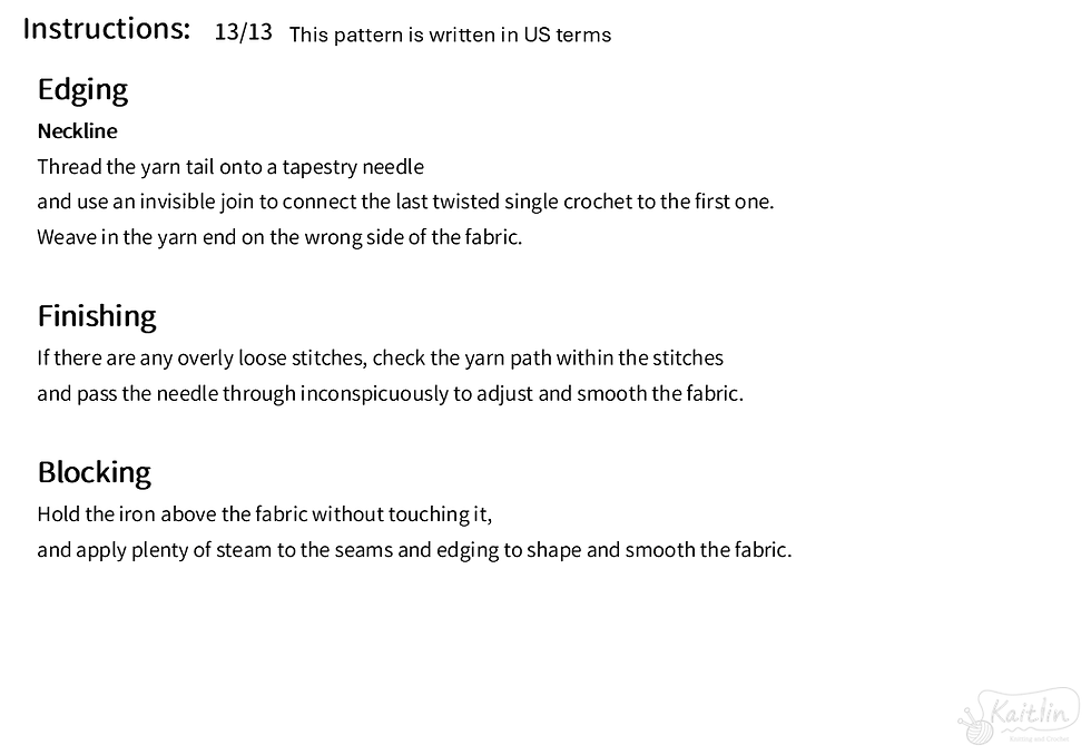 Knitting instructions for a hand-knit window pane tee