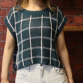 hand-knit window pane tee