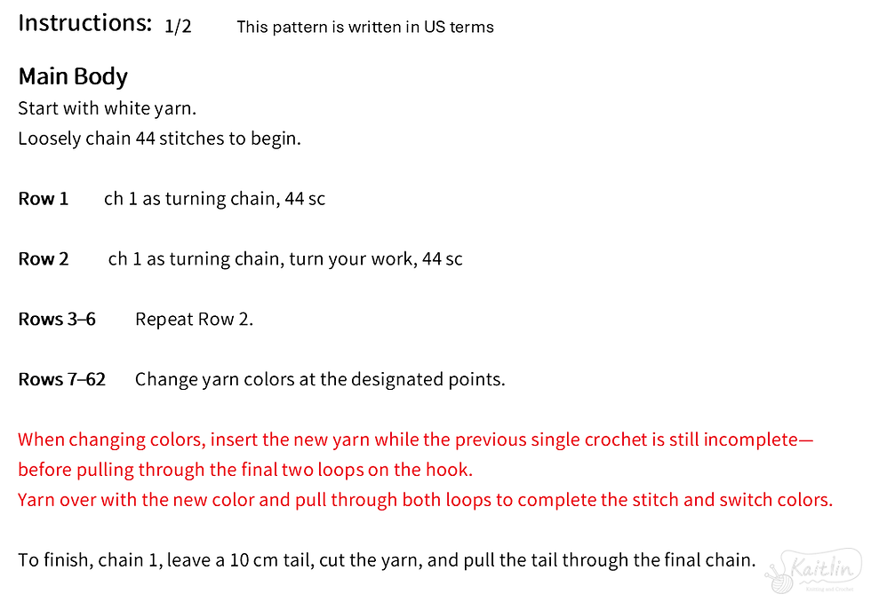 japanese era name crochet instructions