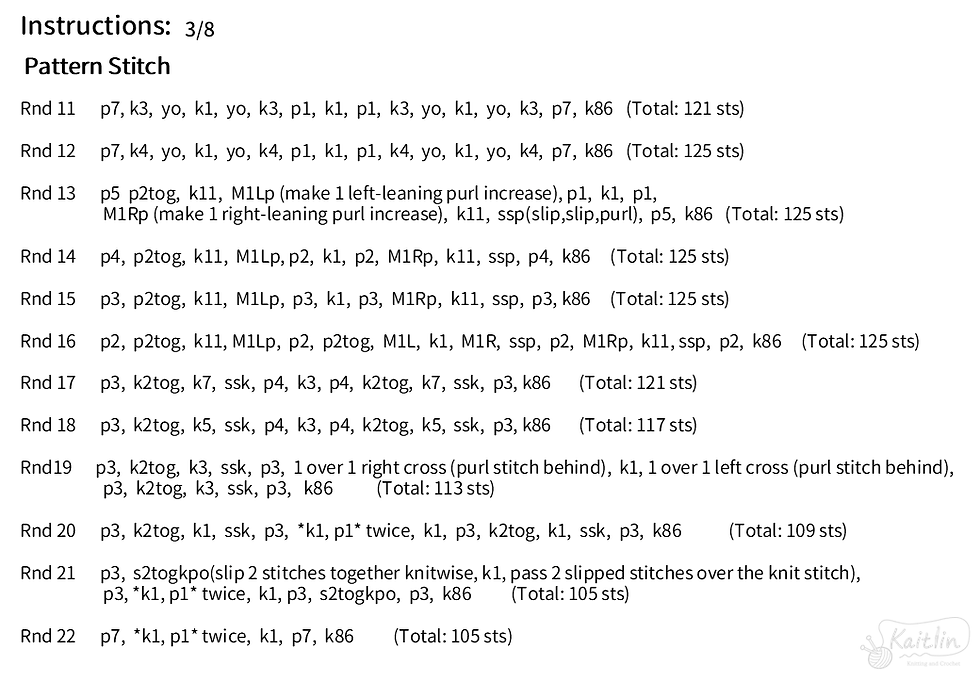 knitting instructions
