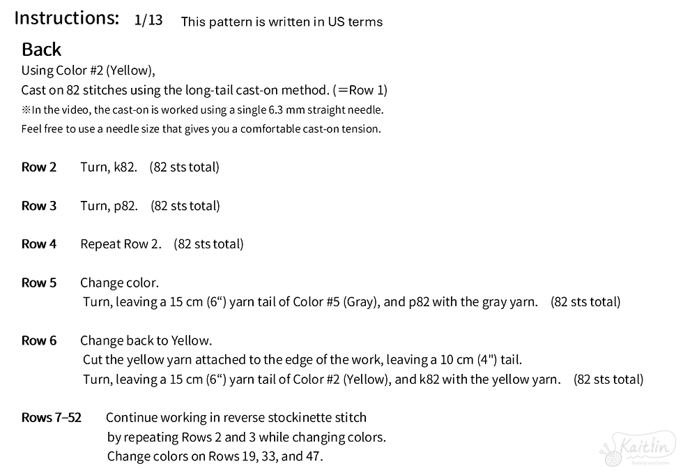 Knitting instructions for a hand-knit window pane tee