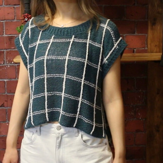 hand-knit window pane tee