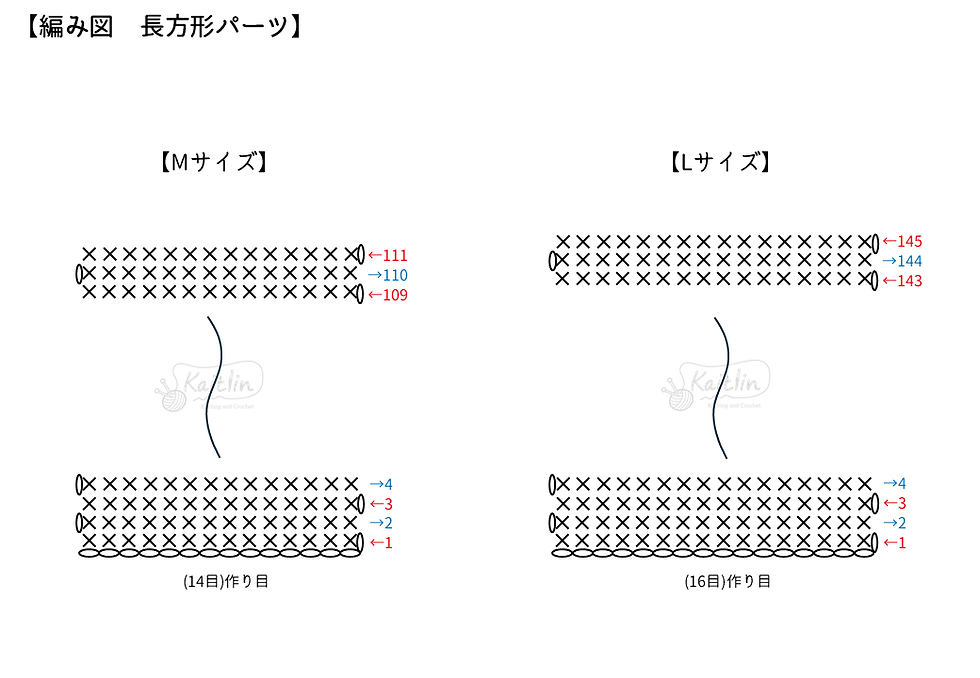 サークルバッグの編み図