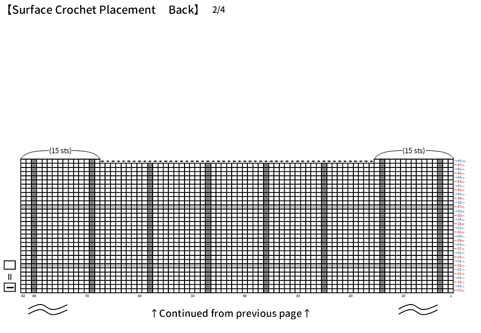 Knitting chart for a hand-knit window pane tee