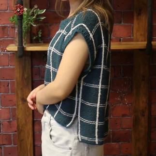 hand-knit window pane tee