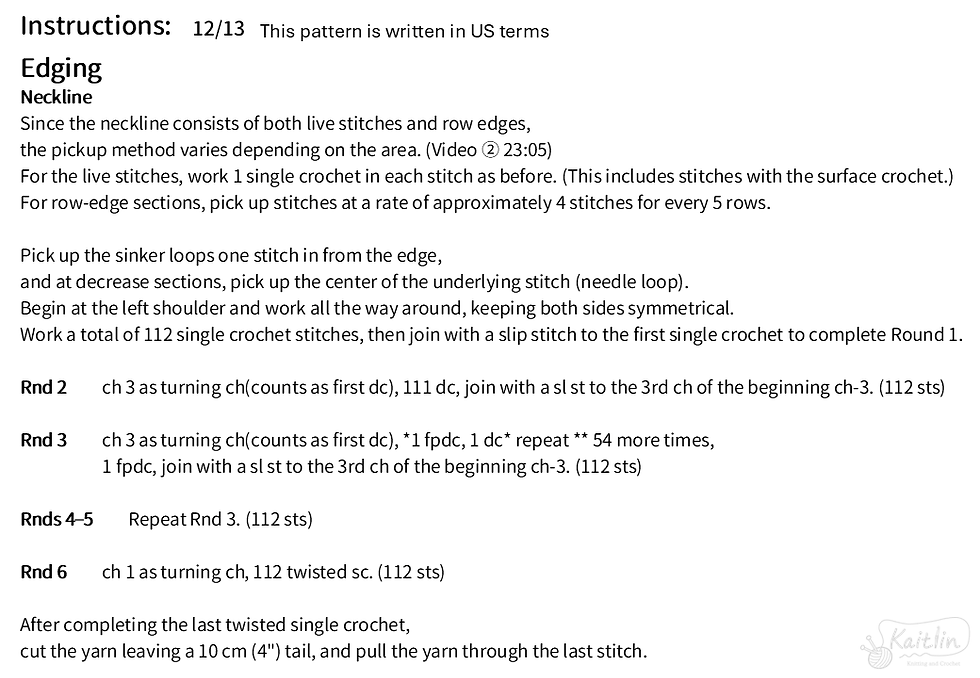 Knitting instructions for a hand-knit window pane tee
