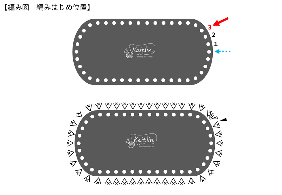 かぎ針編みで編むファー付きのチェック柄バッグの編み図