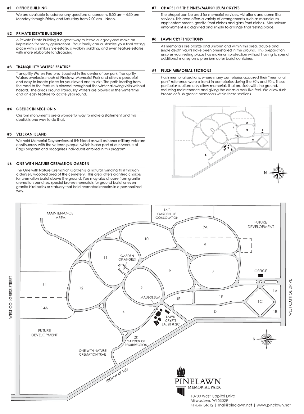 Pinelawn Memorial Map