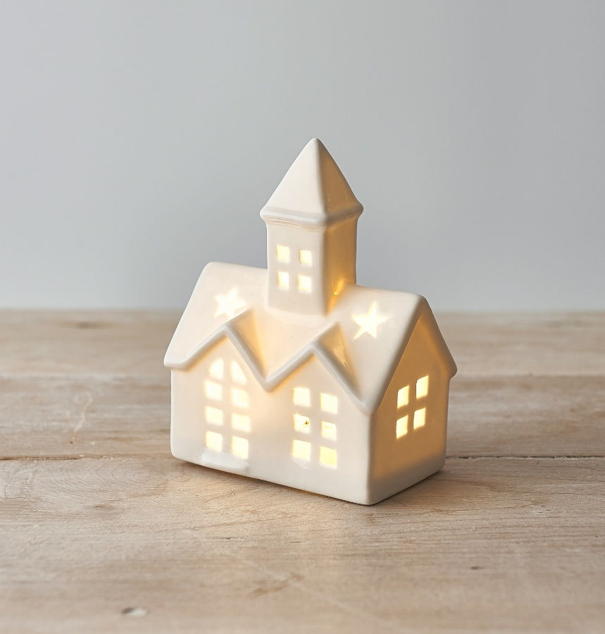 ceramic church with led
