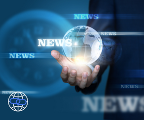 image of a world in a hand and the word news which pop up in more spaces