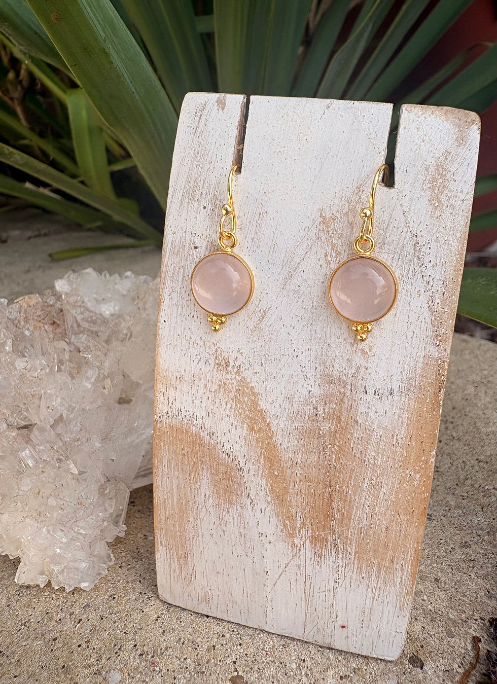 Thumbnail: Rose Quartz Gold Earrings ✨