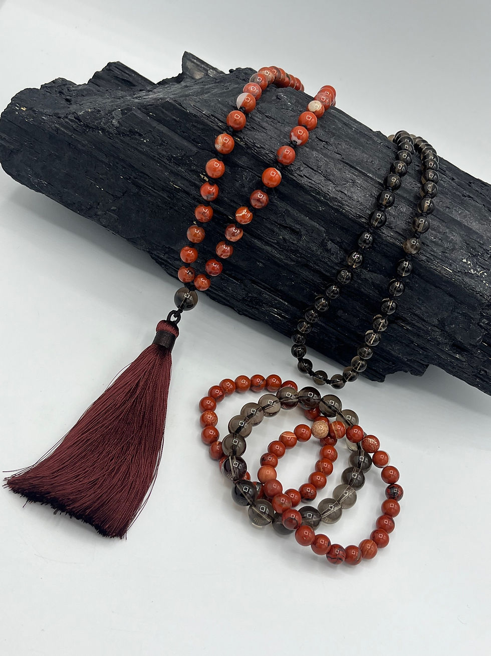 Thumbnail: Smoky Quartz & Red Jasper Necklace. 🤎❤️