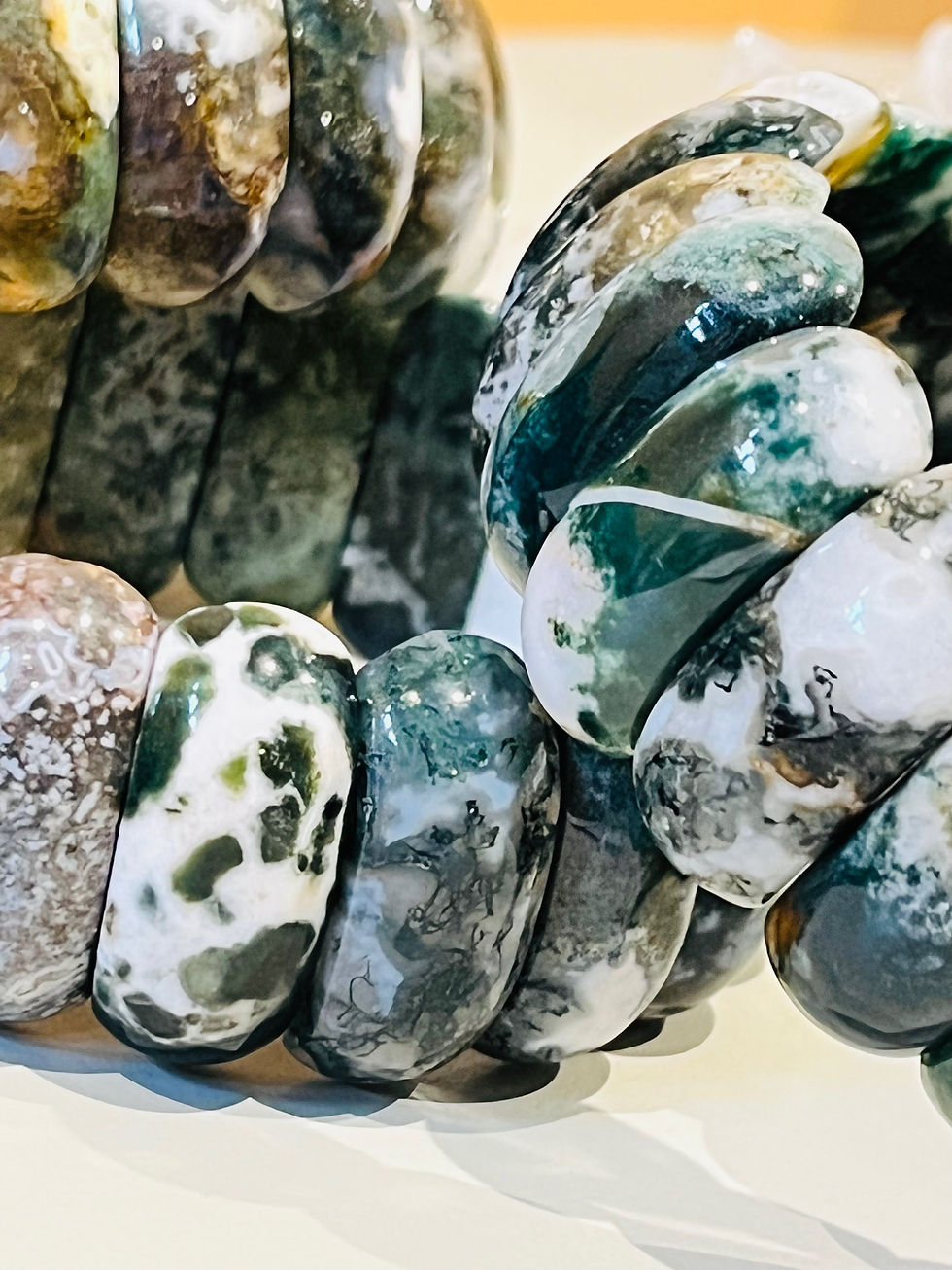 Thumbnail: Moss Agate Bangle 💚🤍