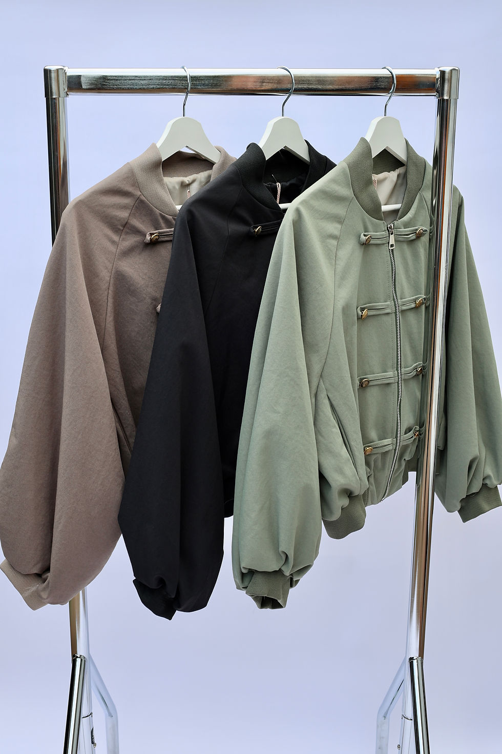 Thumbnail: Zip-Up Military Bomber Jacket