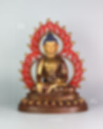 Thumbnail: 釋迦佛 寬底背光 半鎏金 手工 12" (31cm)